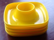 Four Vintage Yellow Plastic
