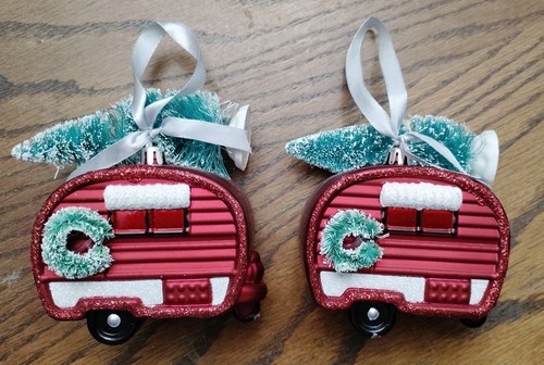 Retro red airstream ornament - retro,
